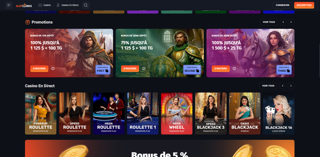 La limite que Slotlords applique au retrait des gains de l'offre